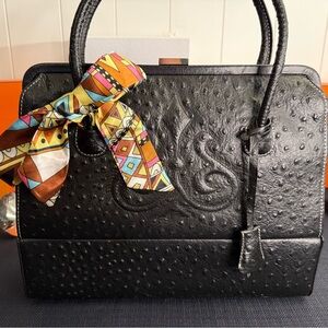 WR Vegan Ostrich Embossed Handbag